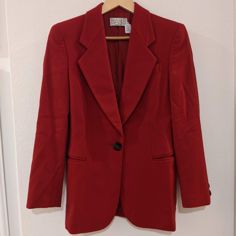 Vintage Basile Red Wool Blazer